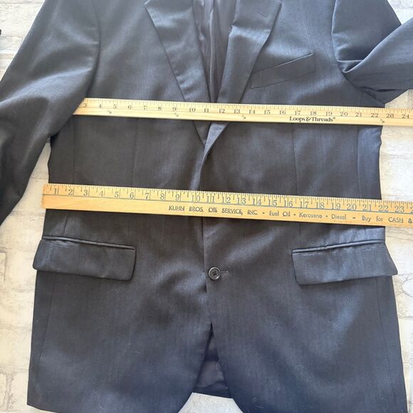 Brooks Brothers 1818 Madison SaxxonWool Pinstripe Suit Made USA Charcoal 44R/39W - Picture 4 of 15